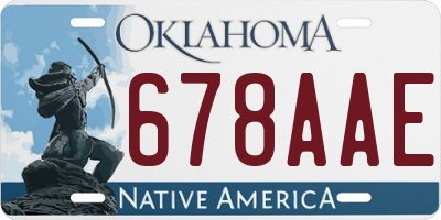 OK license plate 678AAE