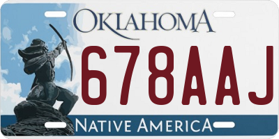 OK license plate 678AAJ