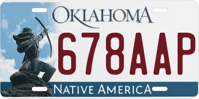 OK license plate 678AAP