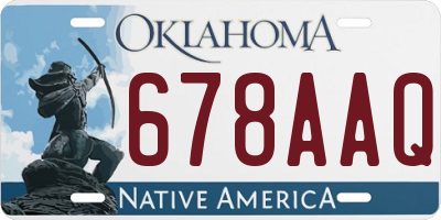 OK license plate 678AAQ