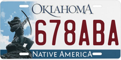 OK license plate 678ABA