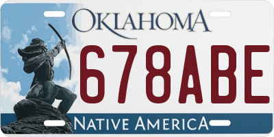 OK license plate 678ABE