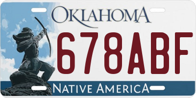 OK license plate 678ABF