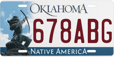 OK license plate 678ABG