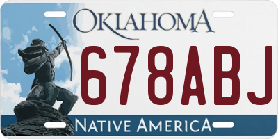 OK license plate 678ABJ