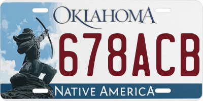 OK license plate 678ACB