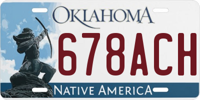 OK license plate 678ACH