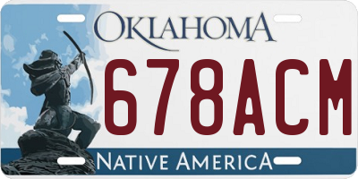OK license plate 678ACM