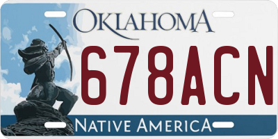 OK license plate 678ACN
