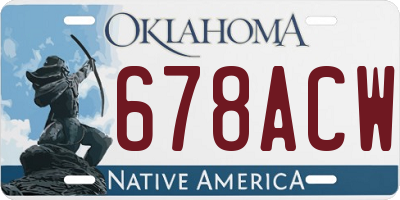 OK license plate 678ACW
