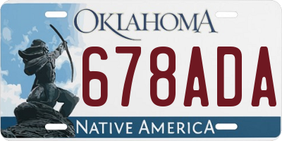 OK license plate 678ADA