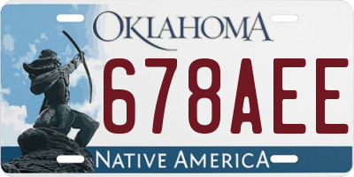 OK license plate 678AEE