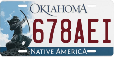 OK license plate 678AEI