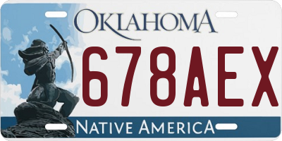OK license plate 678AEX