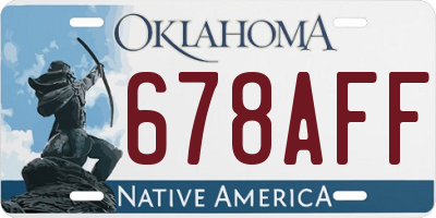 OK license plate 678AFF