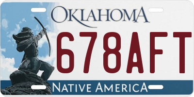 OK license plate 678AFT