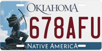 OK license plate 678AFU