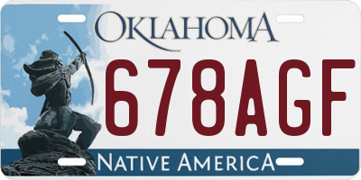 OK license plate 678AGF