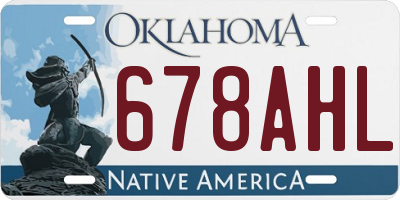 OK license plate 678AHL