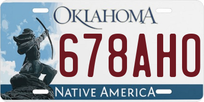 OK license plate 678AHO