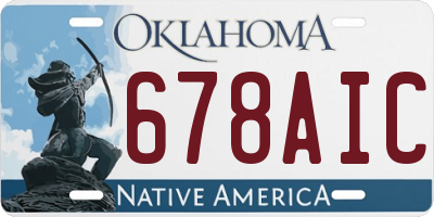 OK license plate 678AIC