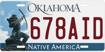 OK license plate 678AID