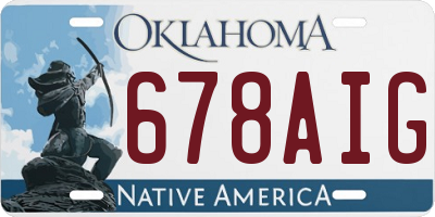 OK license plate 678AIG