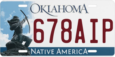 OK license plate 678AIP