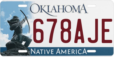 OK license plate 678AJE