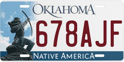 OK license plate 678AJF