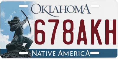 OK license plate 678AKH