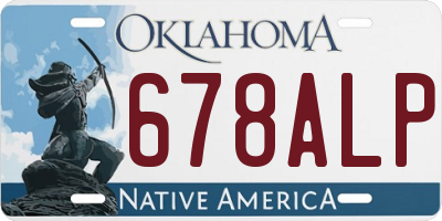 OK license plate 678ALP
