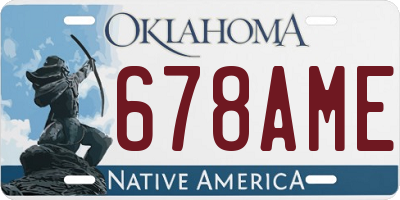 OK license plate 678AME