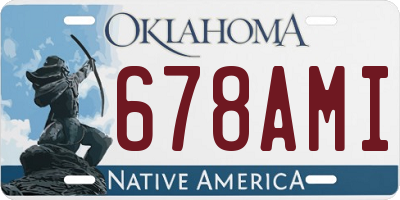 OK license plate 678AMI