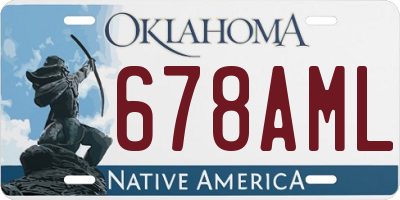OK license plate 678AML