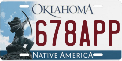 OK license plate 678APP