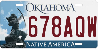 OK license plate 678AQW
