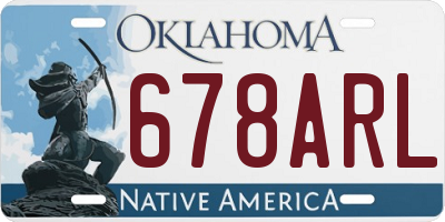 OK license plate 678ARL