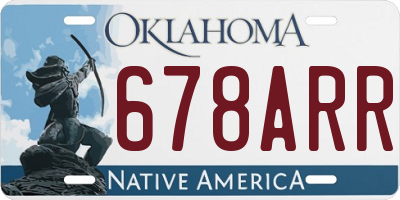 OK license plate 678ARR