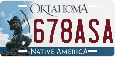 OK license plate 678ASA