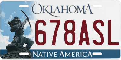 OK license plate 678ASL
