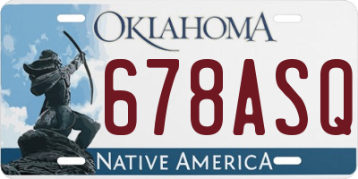 OK license plate 678ASQ