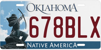 OK license plate 678BLX
