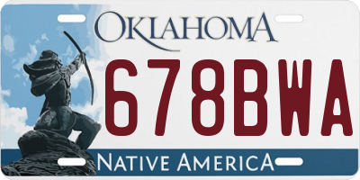 OK license plate 678BWA