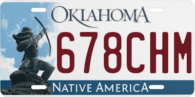 OK license plate 678CHM