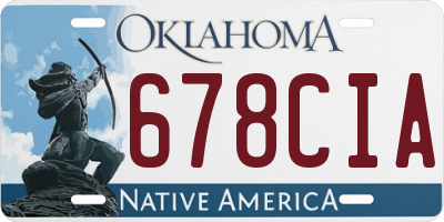 OK license plate 678CIA