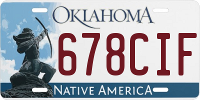 OK license plate 678CIF