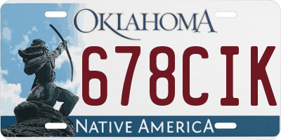 OK license plate 678CIK