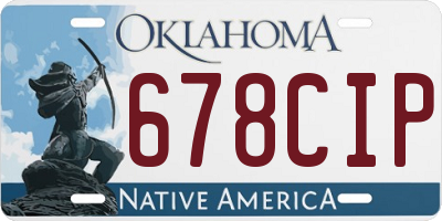 OK license plate 678CIP