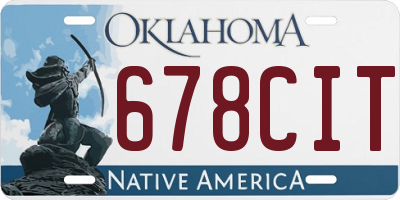 OK license plate 678CIT